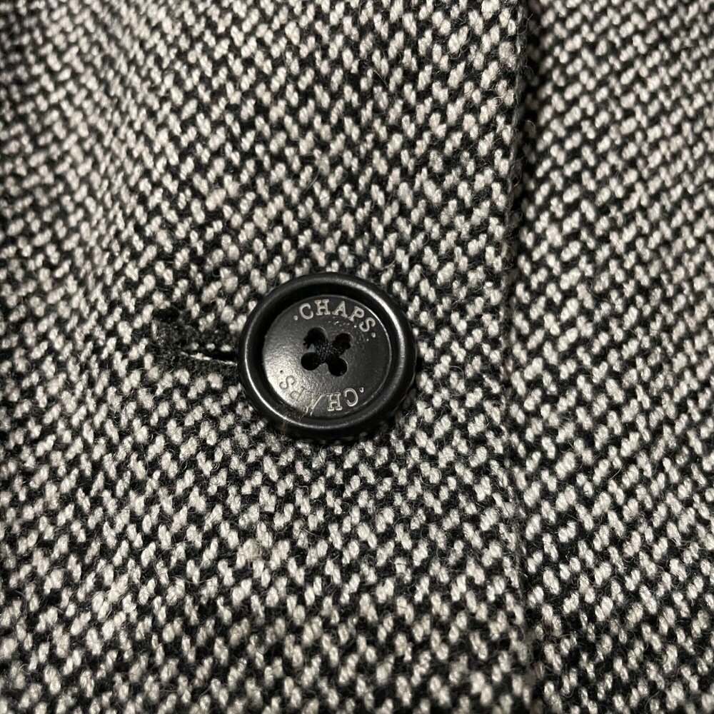 Chaps Womens Wool & Velvet Blazer Gray Tweed Size 8 Equestrian Classic Old Money - Picture 5 of 8